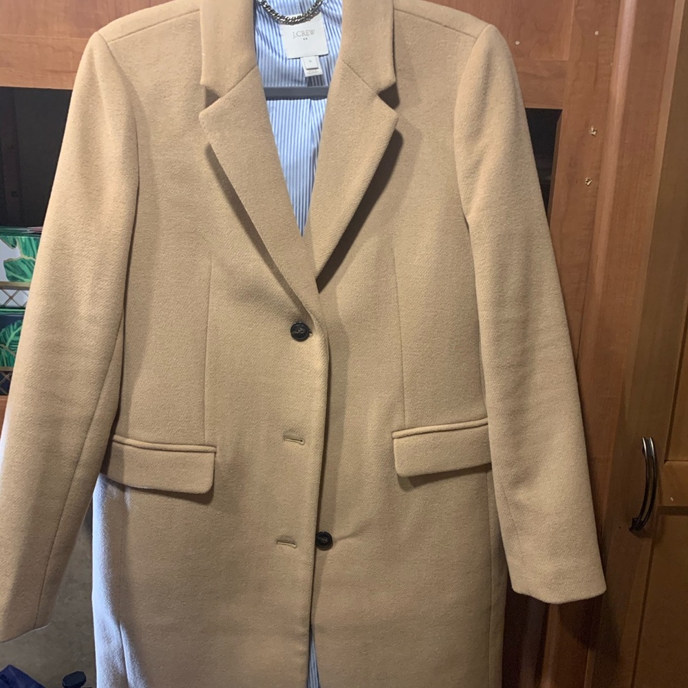 Tan J.Crew Coat size 10 only use once.